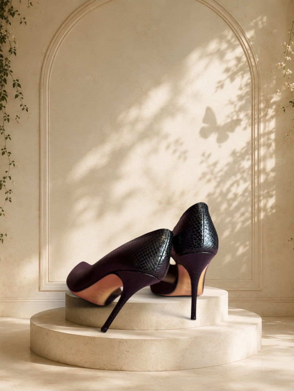 Vince Camuto d’Orsay Snakeskin-Embossed Pumps
