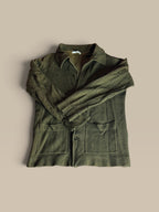 View of Joan Vass vintage herringbone knit shirt jacket